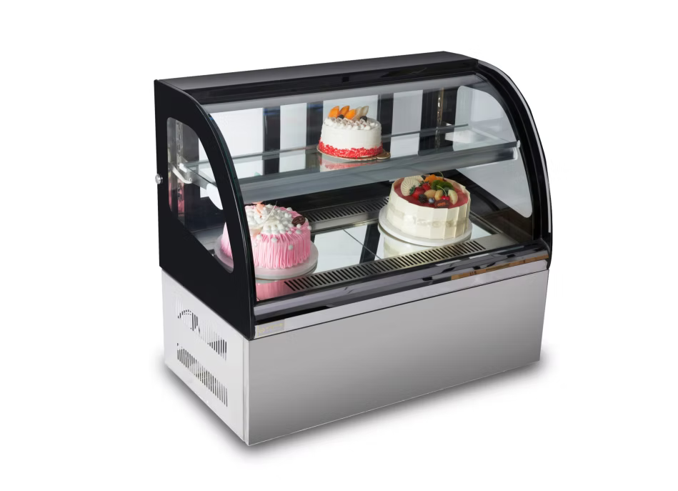 Countertop Cake Display Fridge Curved 900mm For Sale