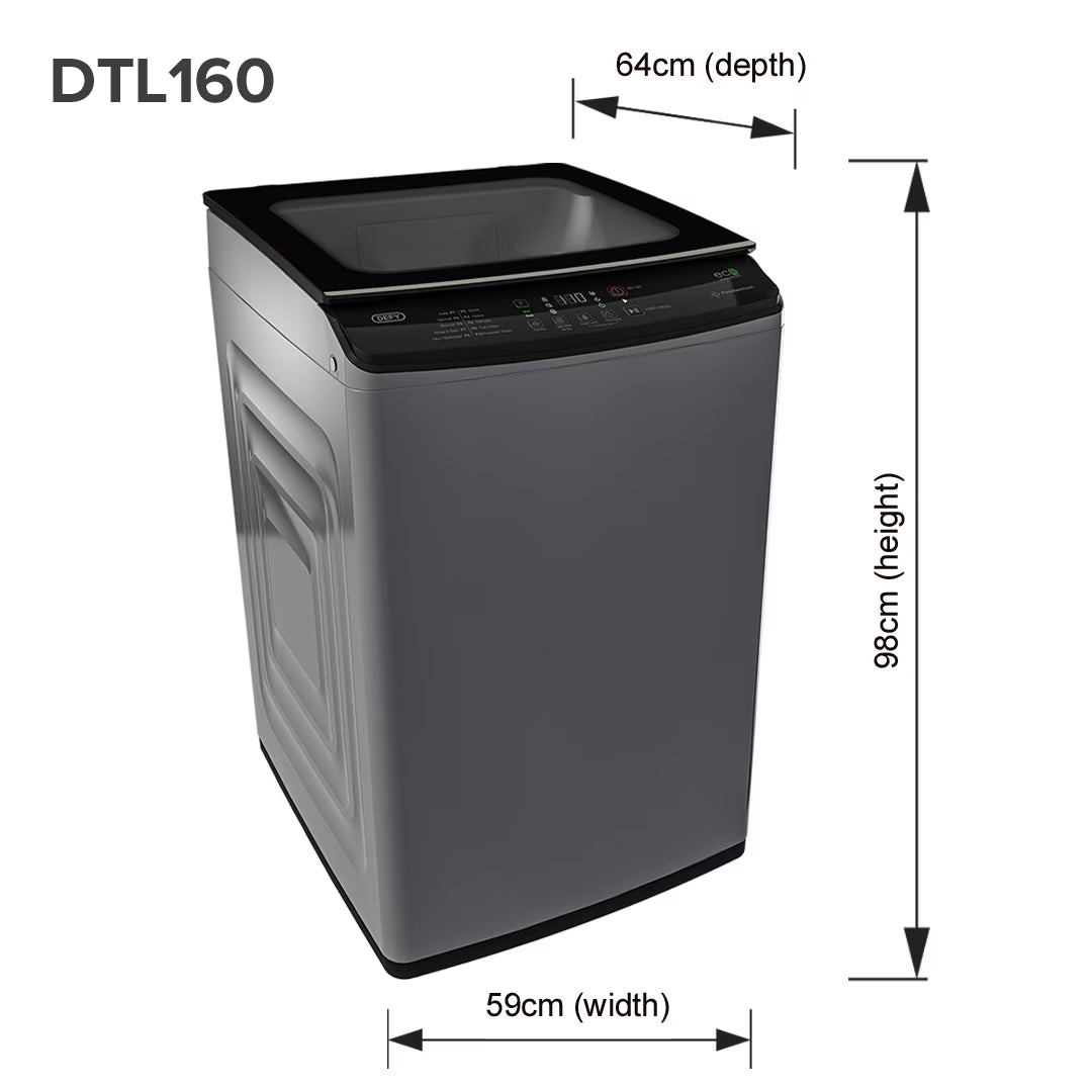 DEFY 14KG TOP LOADER MANHATTAN GREY DTL 160