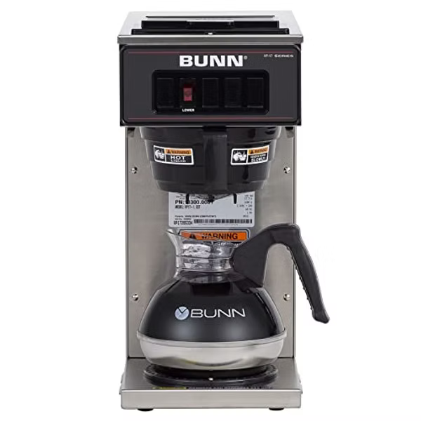 BUNN 13300.0001 VP17-1SS Pourover Coffee Brewer with 1-Warmer, Stainless Steel