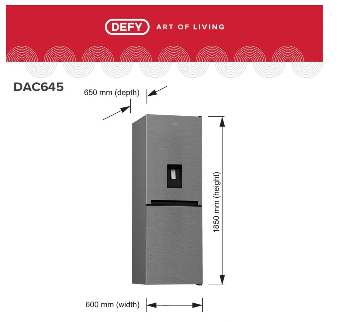 Defy 348L Bottom Mount freezer Fridge with Water Dispenser DAC645