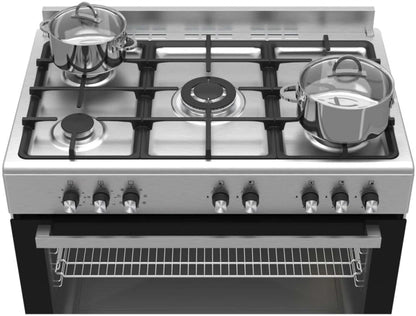 (5 Burners) Defy DGS904 Stainless Steel Manual Gas Stove with Oven