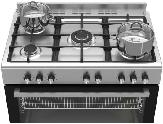 (5 Burners) Defy DGS904 Stainless Steel Manual Gas Stove with Oven