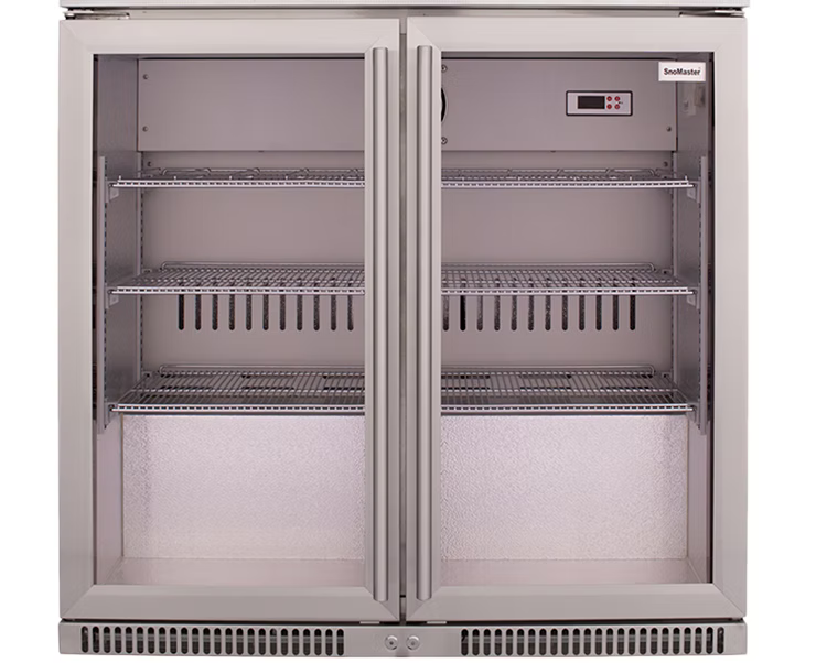 Double Swing Door Under Counter Beverage Cooler – SMBC-200SS For Sale