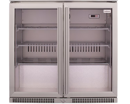 Double Swing Door Under Counter Beverage Cooler – SMBC-200SS For Sale