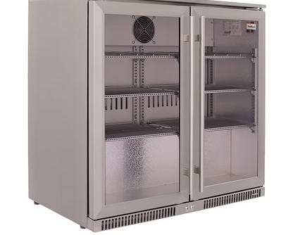 Double Swing Door Under Counter Beverage Cooler – SMBC-200SS For Sale