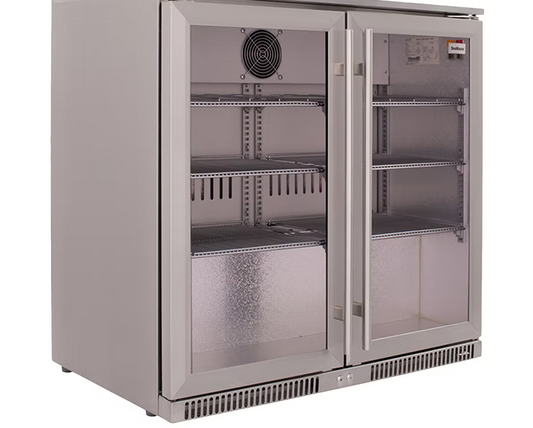 Double Swing Door Under Counter Beverage Cooler – SMBC-200SS For Sale