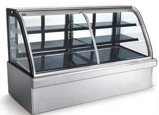 Half Cake Fridge/ Pie Warmer 1.8m Curved Glass For Sale