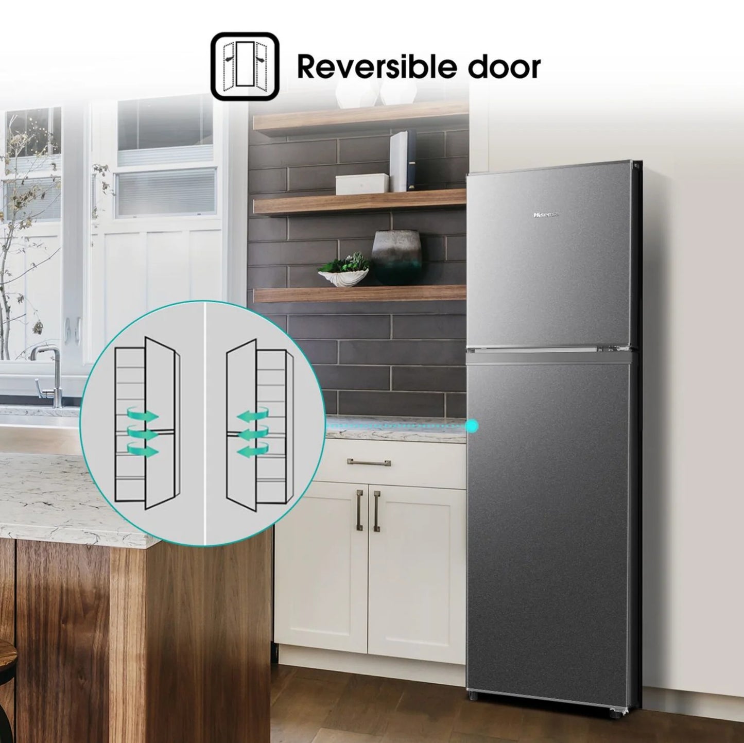 Hisense 154L Top Freezer Fridge-Titanium Silver