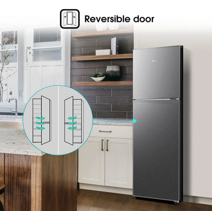 Hisense 154L Top Freezer Fridge-Titanium Silver