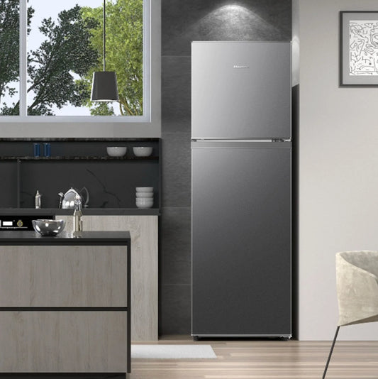 Hisense 154L Top Freezer Fridge-Titanium Silver