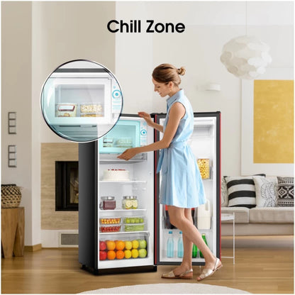Hisense 177 L Single Door Fridge  (Red Finish, H235RRE-WD)