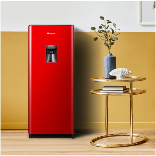 Hisense 177 L Single Door Fridge  (Red Finish, H235RRE-WD)