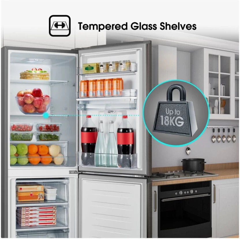 Hisense 222 L Double Door Bottom Mount Fridge  (Titanium Inox, H310BIT-WD)
