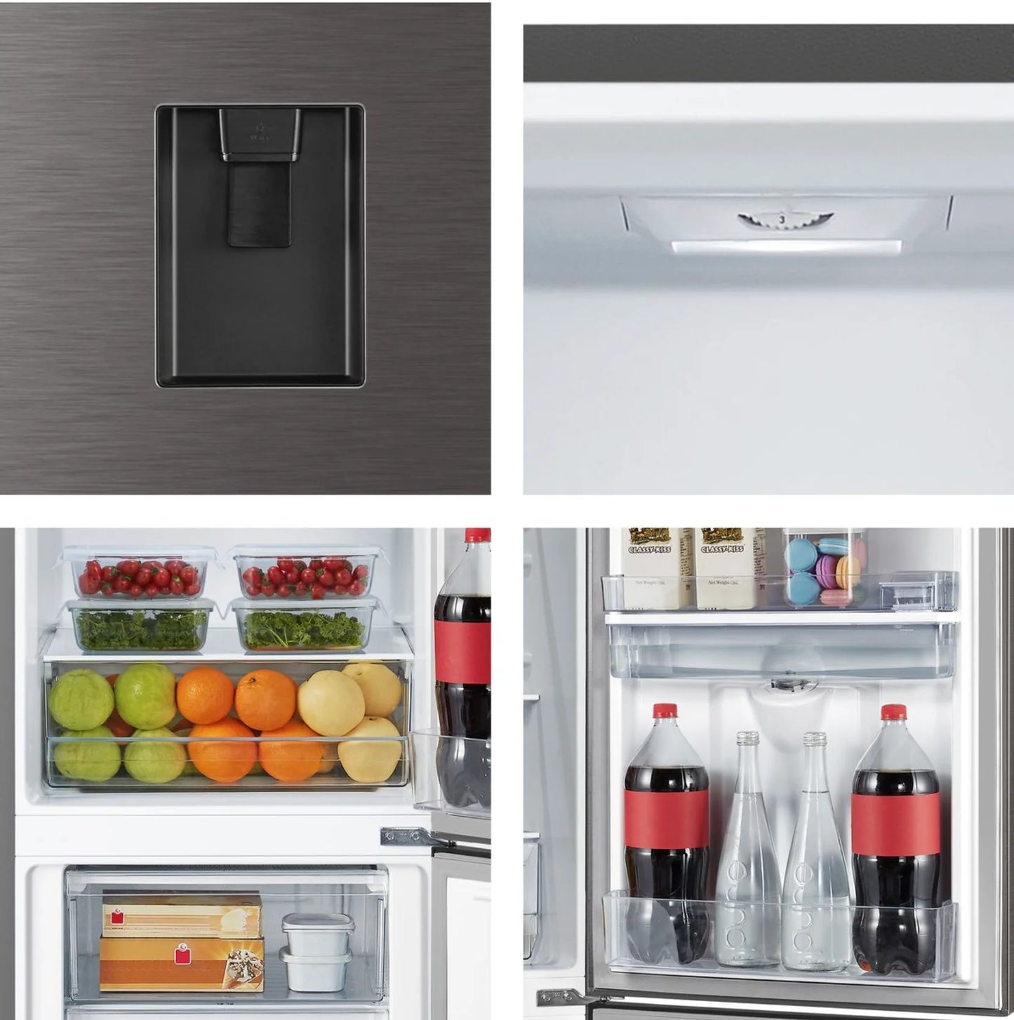 Hisense 222L Bottom Freezer Fridge with Water Dispenser -Titanium Inox