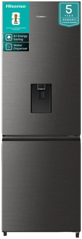 Hisense 323 L Double Door Bottom Mount Fridge  (Titanium Inox, Freezer)