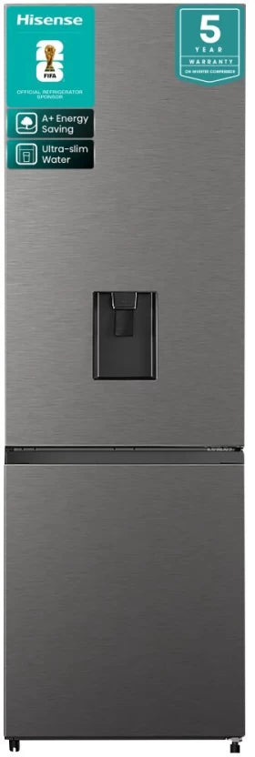 Hisense 347 L Double Door Bottom Mount Fridge  (Titanium Inox, H450BIT-WD)