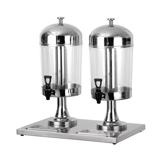 Inoxserv - Double juice dispenser with a center ice tube - 2 x 8 litre