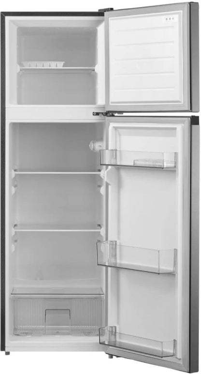Midea 173 L Double Door Top Mount Fridge  (Silver Finish, HD-216FN)