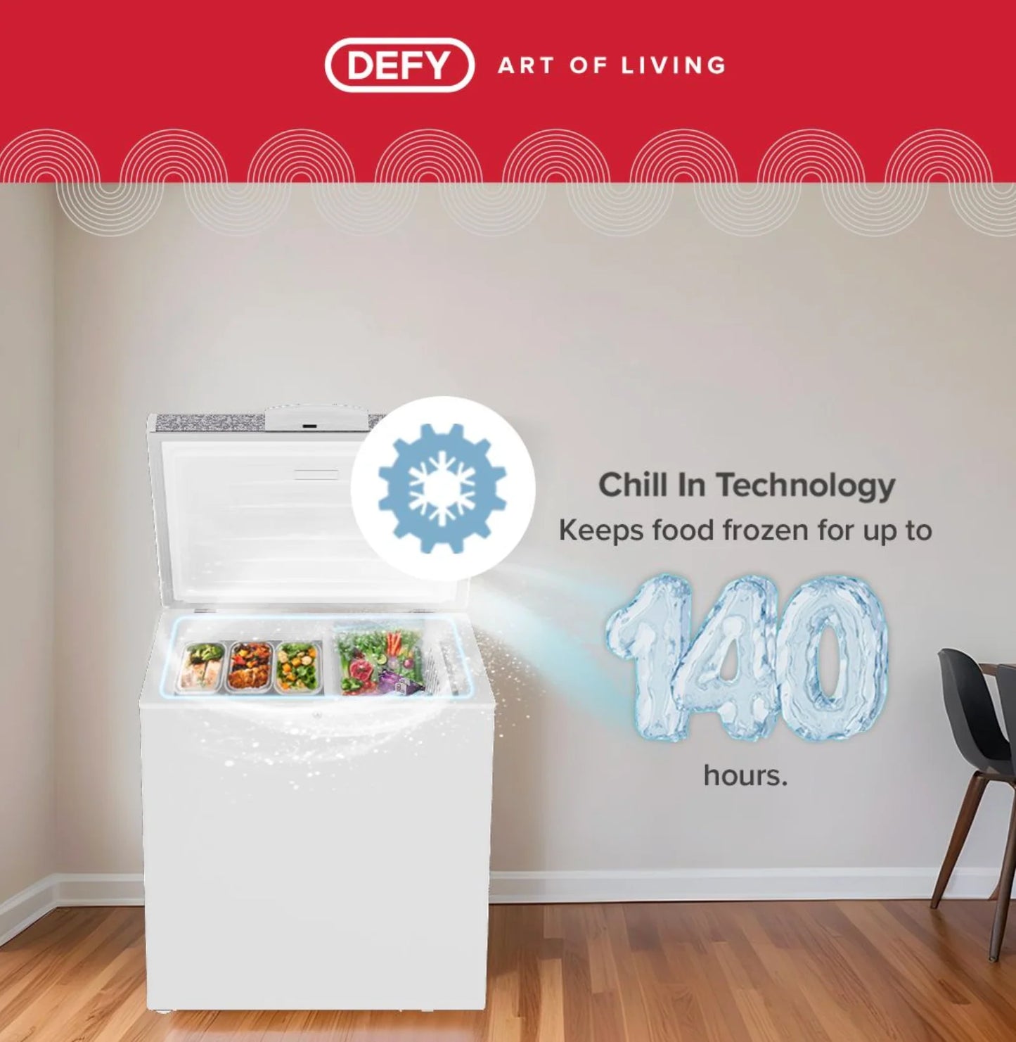 New Defy 195L Multimode Chest Freezer with Chill-In Technology - White