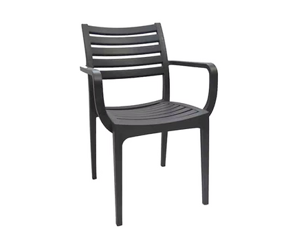 Rimini Chair Slatted Arm – Charcoal