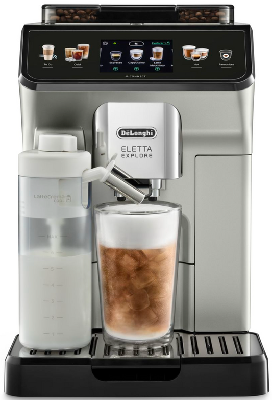 Delonghi - Eletta Explore Hot & Cold Bean to Cup Coffee Mach - ECAM450.65.S