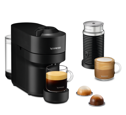 Nespresso Vertuo Pop Bundle Coffee Machine - Liquorice Black