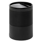 Steel Litter Bin - Wide - Ashtray Half Moon Flip Top Lid and Bin Liner - Square Punch - 400 Ø x 600 (H) mm - Black - 752BL-027SD